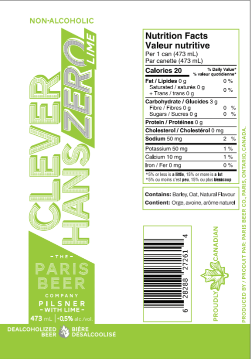 Paris - Clever Hans Zero Pilsner w/ Lime